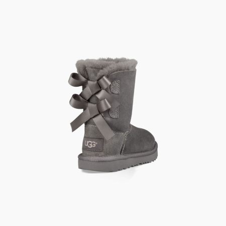 UGG Bailey Bow II Grey Boots for Kids (JUQZ37256)